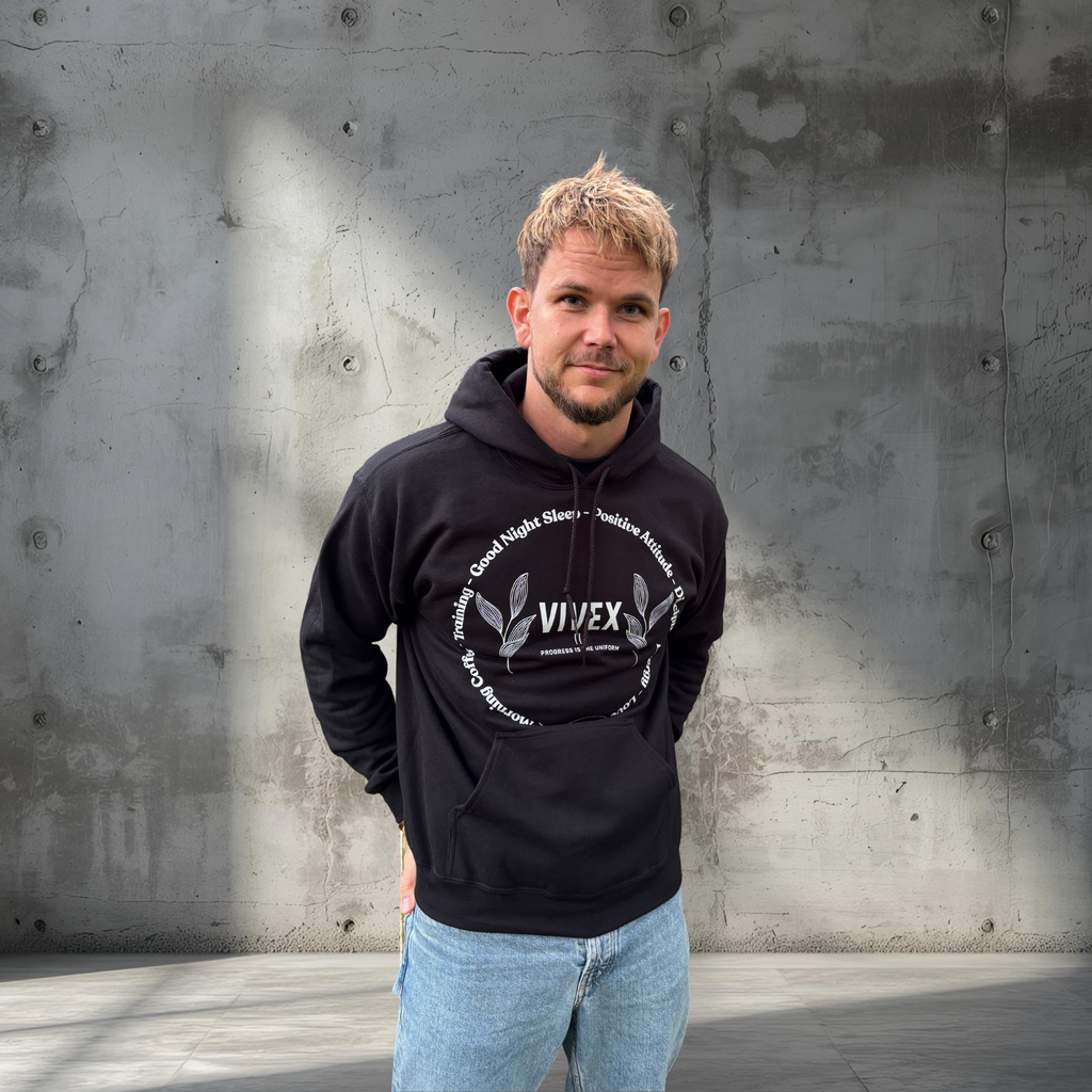 Sort Oversized Hoodie – Progress is the Uniform | Vivex Streetwear