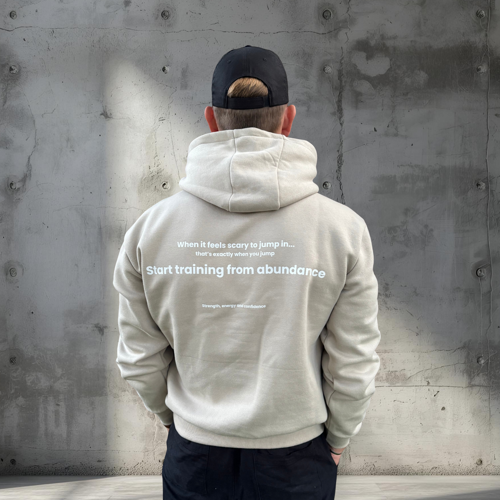 Beige Oversized Hoodie – Jump In | Unisex Streetwear fra Vivex