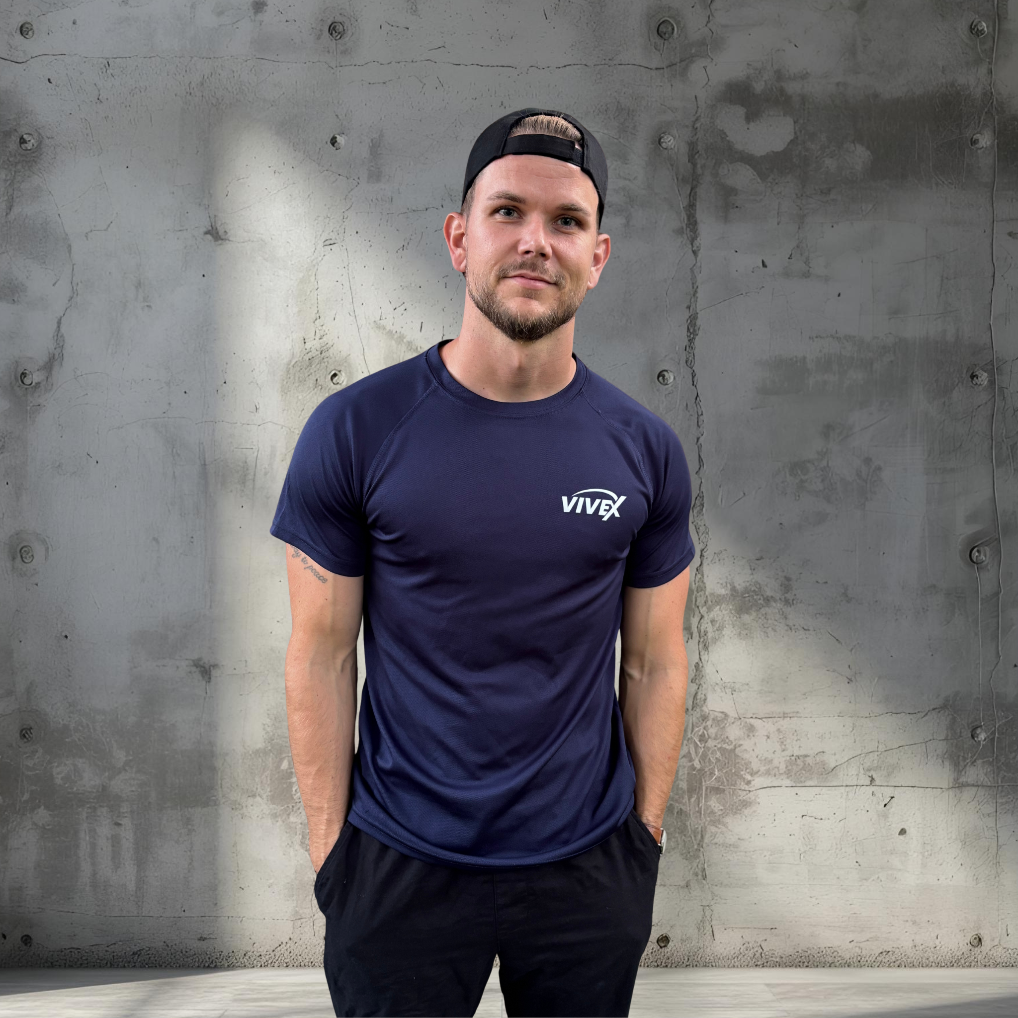 Navy Blue Trænings T-shirt – Vivex Performance Tee | Unisex Sportswear